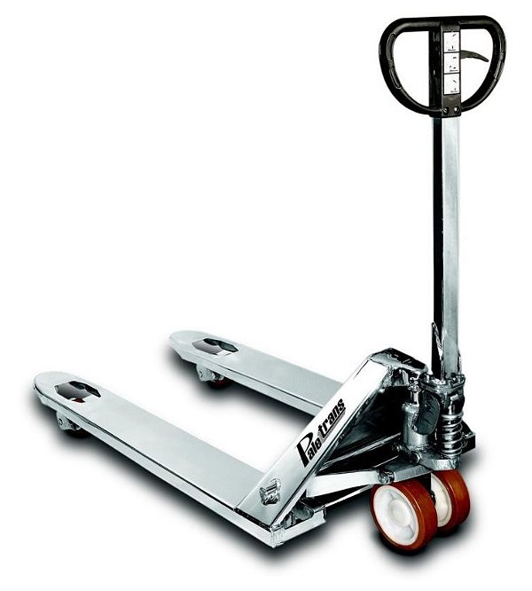 Paleteira manual com chassi de inox 2.200Kg com roda tandem(dupla) em nylon - TM 2500 IC TN