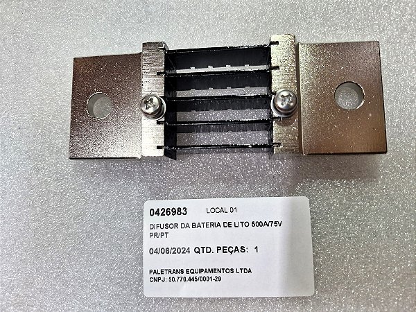 DIFUSOR DA BATERIA DE LITO 500A/75V PR/PT - Código 0426983