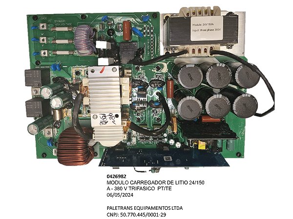 MODULO CARREGADOR DE LITIO 24/150 A - 380 V TRIFASICO  PT/TE - Código 0426982