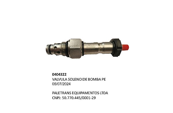 VALVULA SOLENOIDE  BOMBA BOSCH PE - Código 0404322