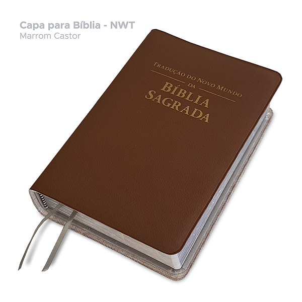 Capa de Bíblia em couro sintético c/ Gravação - Marrom Castor