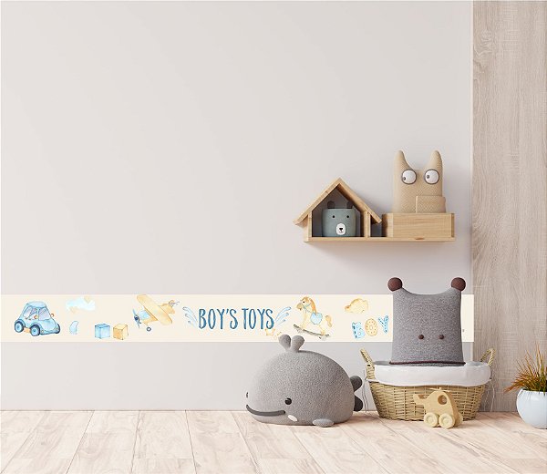 Adesivo faixa de parede Boy's Toys Aquarela