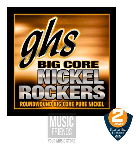 Encordoamento para Guitarra Elétrica GHS BCCL Custom Light Série Big Core (contém 6 cordas)