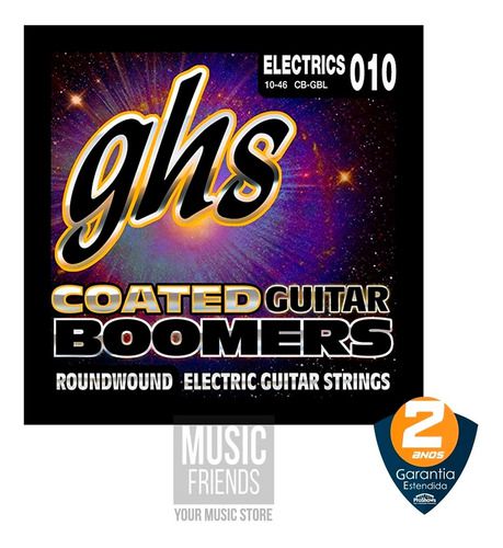 Encordoamento para Guitarra Elétrica GHS CB-GBL Light Série Coated Boomers (contém 6 cordas)