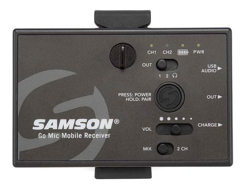 Receptor de Sistema de Microfone sem Fio Samson Go Mic Mobile