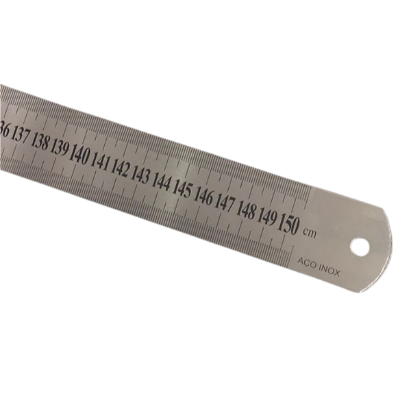 Régua Inox Milimétrica 1500 mm – Para Resfriador de Leite (Furação Personalizada no Local)