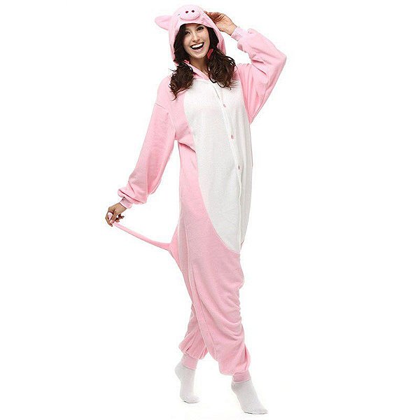 Porquinho Rosa Pijama Kigurumi Fantasia