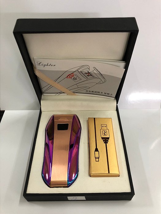 Isqueiro Lighter USB-C Recarregável Com Sensor Touch - Colorful