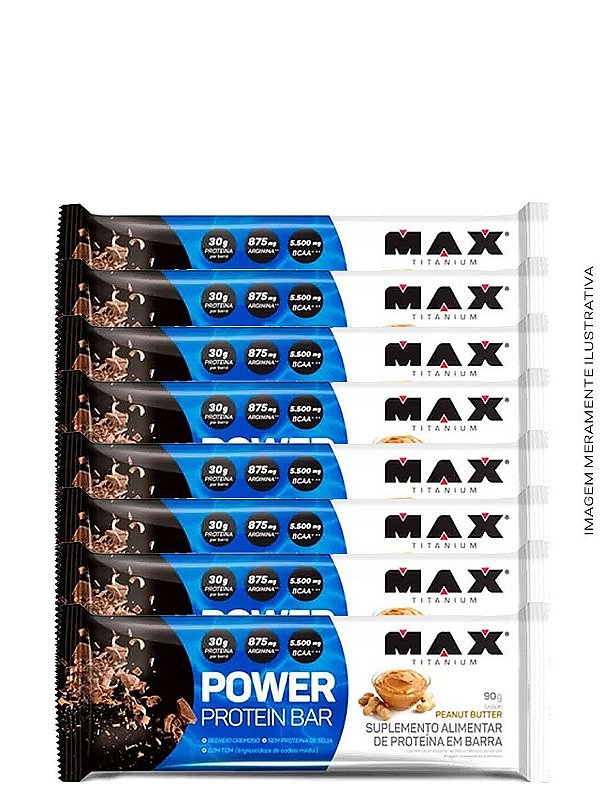 Barra de Proteína Power Protein Bar 90g (Caixa c/8uni) - Max Titanium