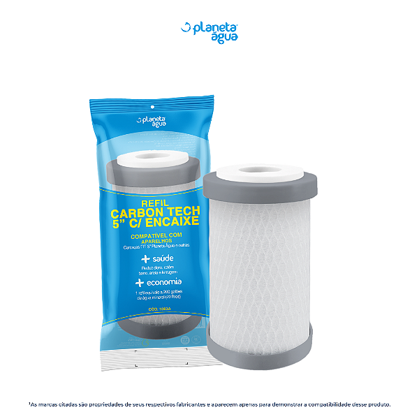 Refil Filtro Carbon Tech 5″ Encaixe Planeta Água 1083A