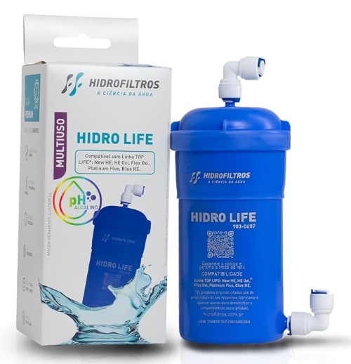 Refil Filtro Hidrofiltros Compatível Top Life com Controle de pH Alcalino