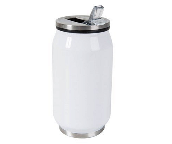 Lata Térmica para Sublimação em Aço Inox Branca com Parede Dupla 350ml
