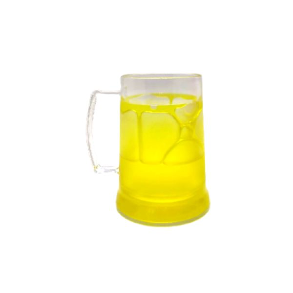Caneca Transparente de Acrílico c/ Gel - Amarelo - 350ml
