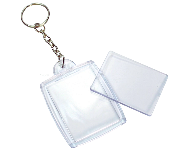 Chaveiro Acrílico Quadrado 3x4 com 10 unidades.