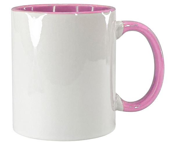 Caneca de Porcelana Alça e Interior colorido