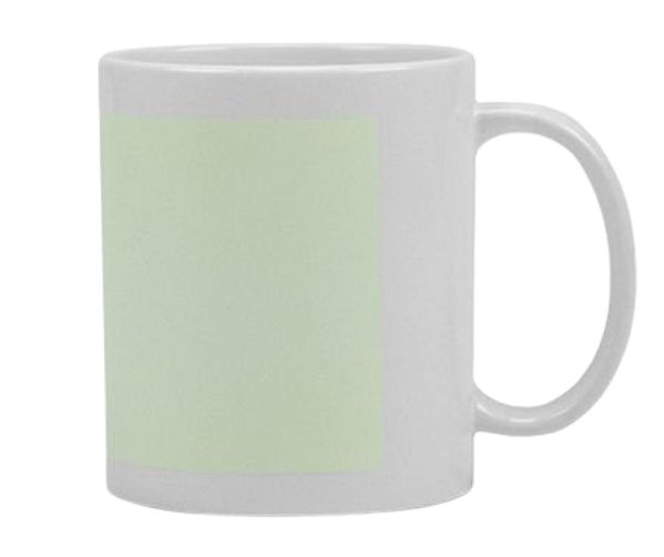 Caneca de Porcelana Branca c/ Tarja Florescente