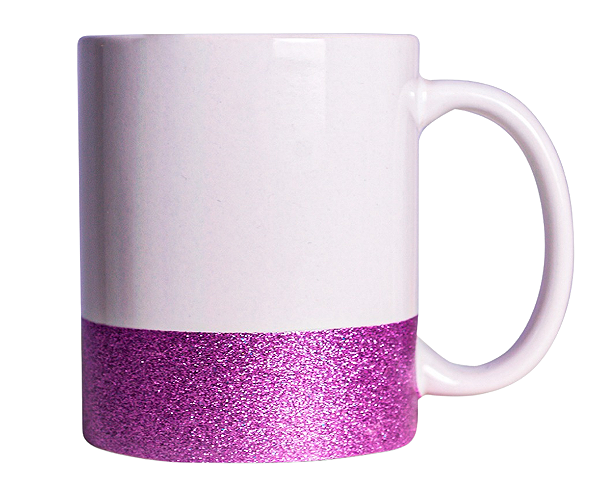 Caneca de Porcelana Base Glitter Para DTF