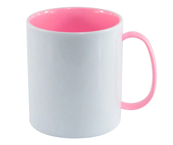 Caneca de Polímero para Sublimação Alça e Interior Colorido 325ml
