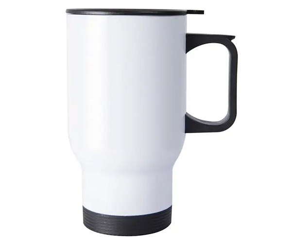 Copo Térmico Para Sublimação de Inox Branco Com Tampa 475ml