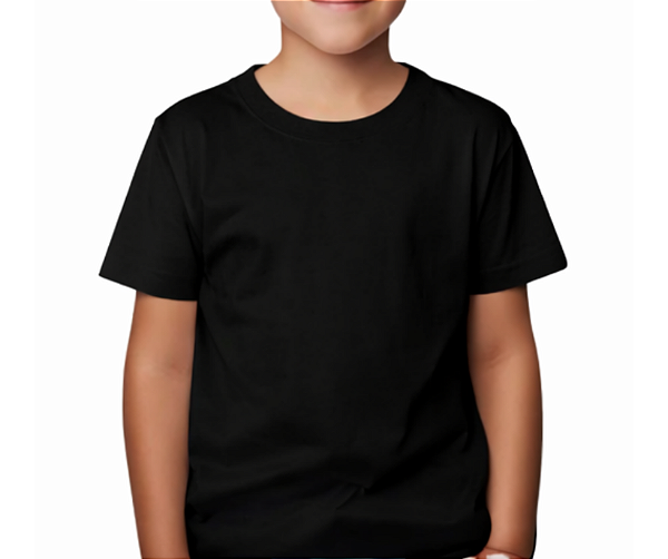 Camisa Infantil Preta de Poliéster