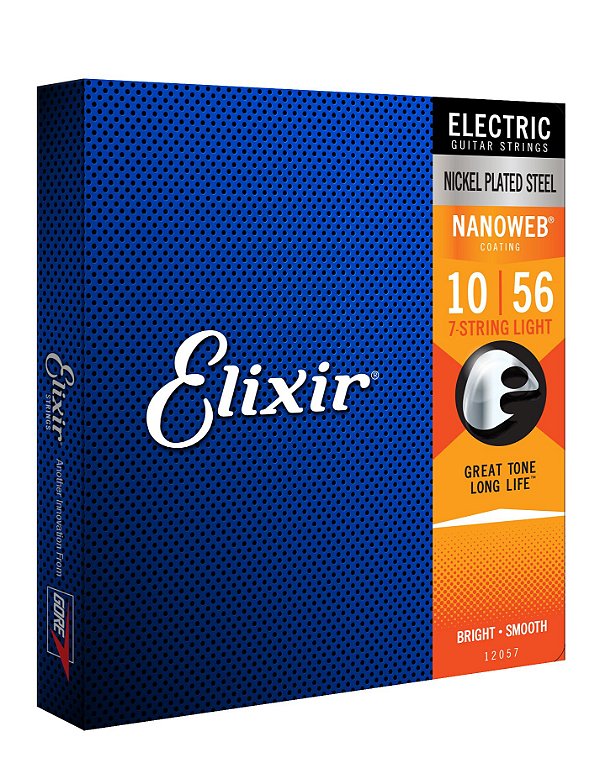 Encordoamento Elixir Guitarra 7 Cordas 010-056 Light 12057 Nanoweb