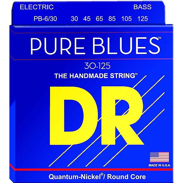 Encordoamento Dr Strings Contrabaixo 6 Cordas (.030-.125) -PB6-30-The Handmade strings-Pure Blues