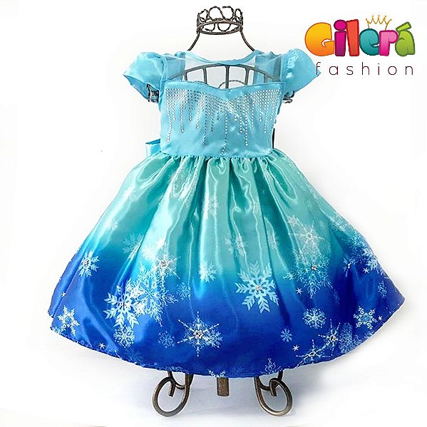 vestido de festa da frozen infantil