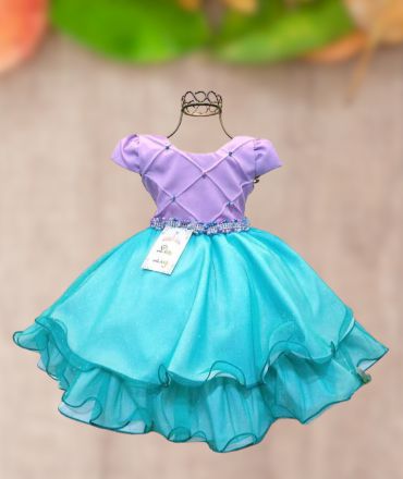 vestido infantil pequena sereia