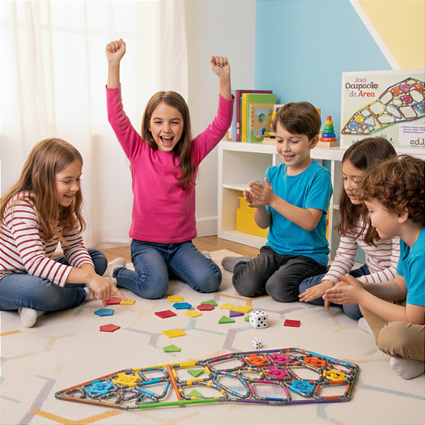 Jogo Ocupação de Área Edulig | Matemática Divertida para 4 jogadores | 200 Peças