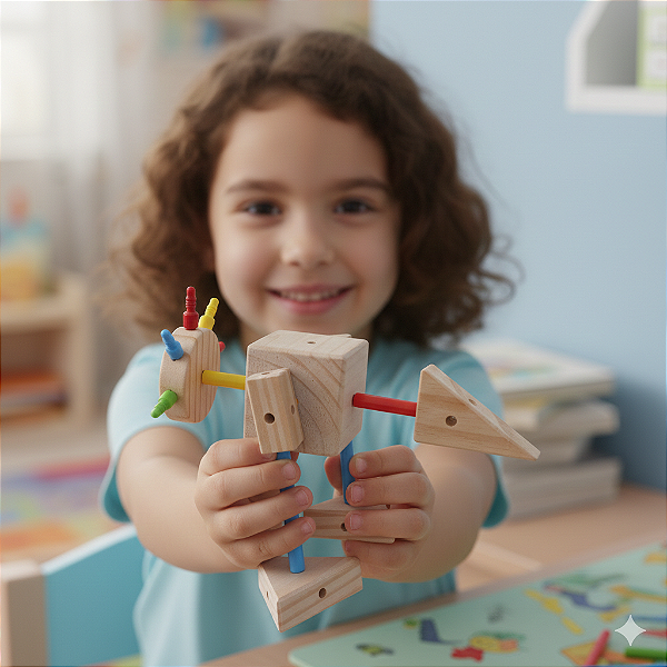 Edulig E.Mix Jeito de Bicho - madeira e plástico - 47 peças