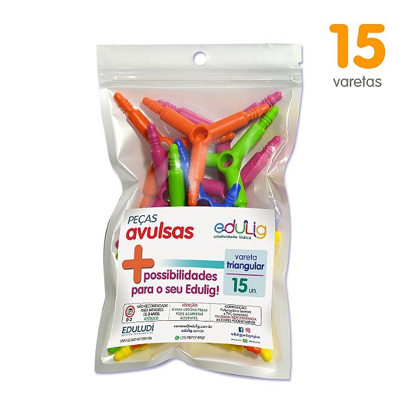 Edulig Puzzle Peças Avulsas - Vareta Triangular - 15 unidades