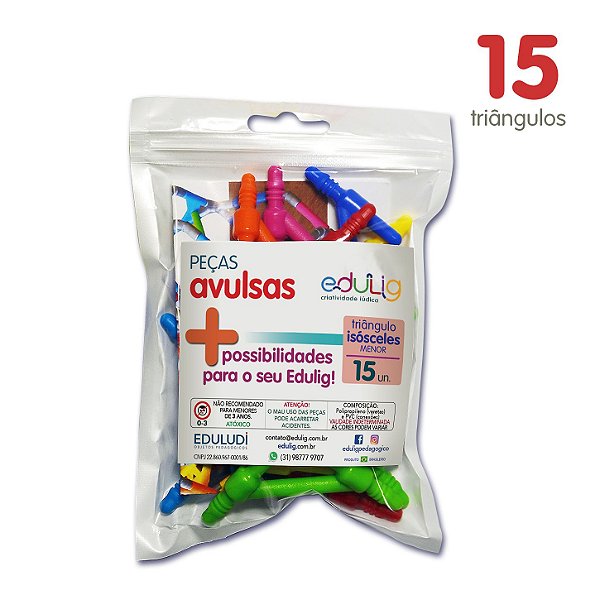 Edulig Puzzle Peças Avulsas - Triângulo Isósceles Menor - 15 unidades