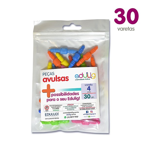 Edulig Puzzle Peças Avulsas - Vareta 4cm - 30 unidades