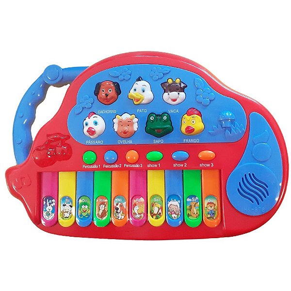 Brinquedo Piano Eletrônico Rosa Teclado Infantil Menina Azul