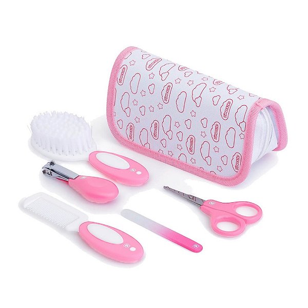 Kit Higiene 5 Peças Cuidados Bebe Manicure Pimpolho Menina