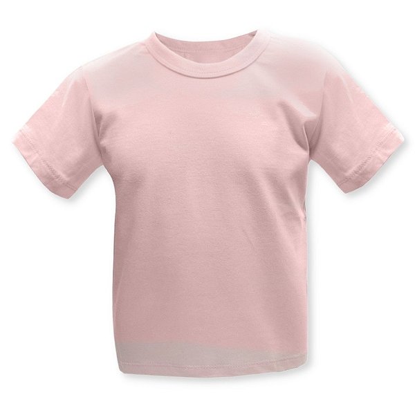 Camiseta Infantil Manga Curta Basica 100% Algodao Rosa P a G