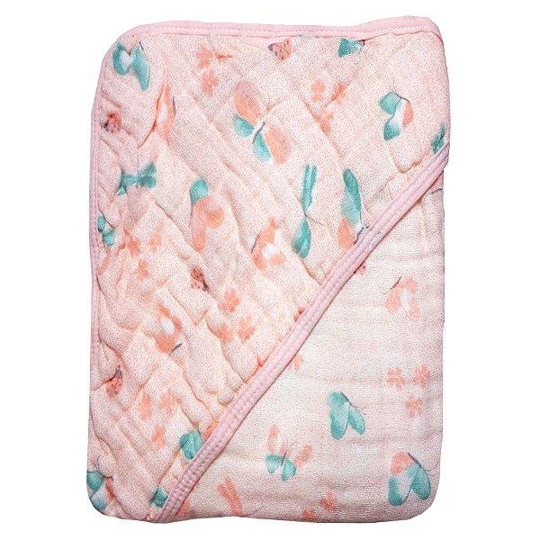 Toalha Banho Soft Bebe Borboleta 80cmX80cm