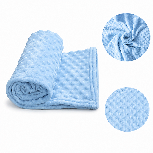 Manta Bebe Enxoval Infantil Menino Maternidade Bolinhas Azul 85cm x 1,15m