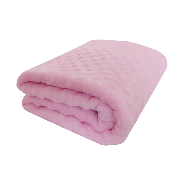 Manta Bebe Berço Enxoval Saida Maternidade Menina Bolinhas Rosa 80cm x 1,10m