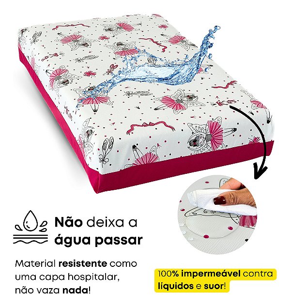 Capa Impermeável para Colchão de Berço Americano com Estampa Infantil