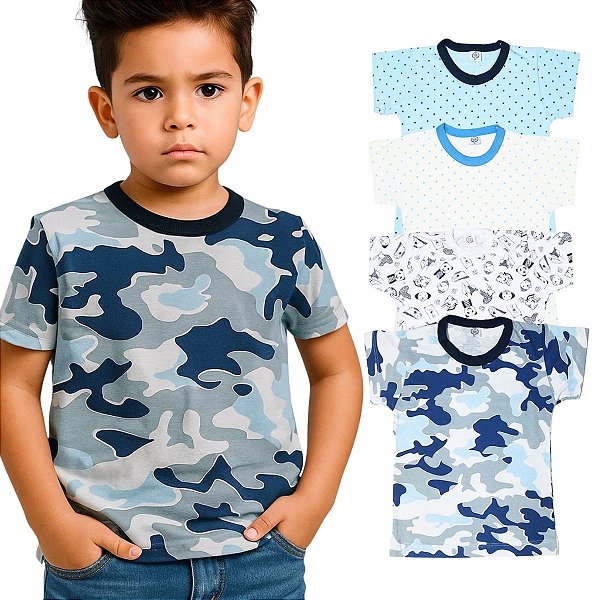 Kit 4 camisetas Sortidas Menino