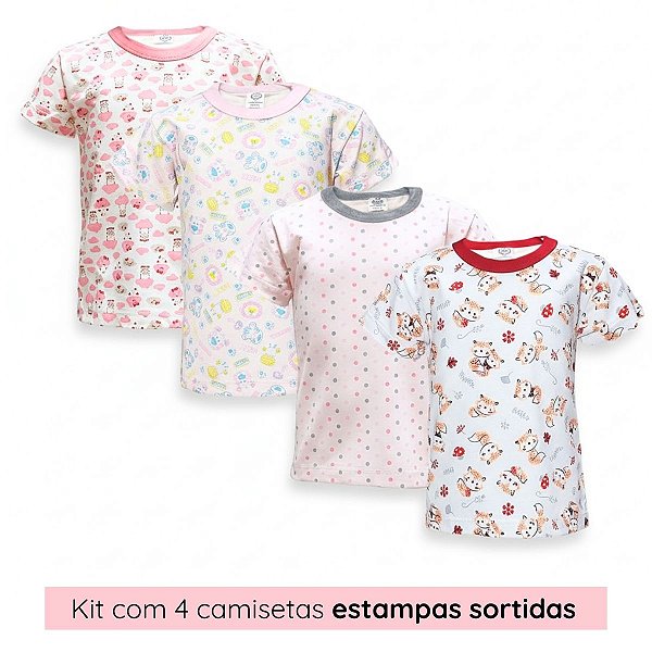 Kit 4 camisetas Sortidas Menina