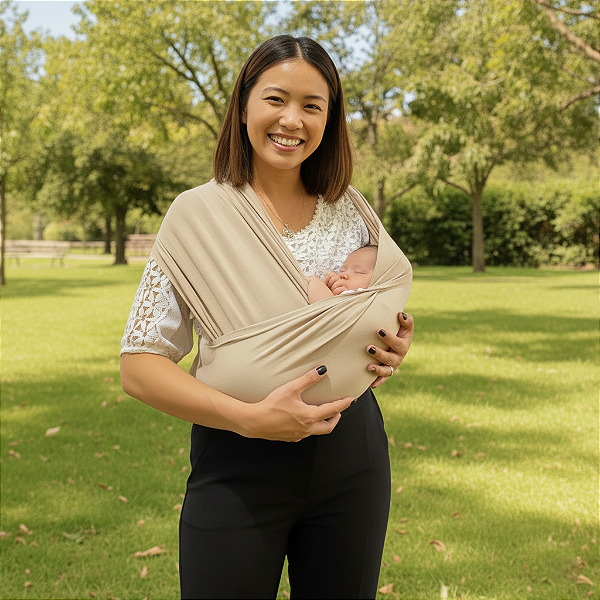 Sling Ergonômico Wrap Carregador Canguru Tipo Camiseta Recem Nascido Bebê até 20 kg