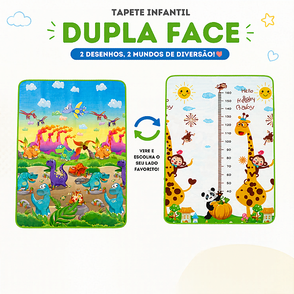 Tapete Infantil XPE Térmico Dobrável 120x180cm Dupla Face Best Sling