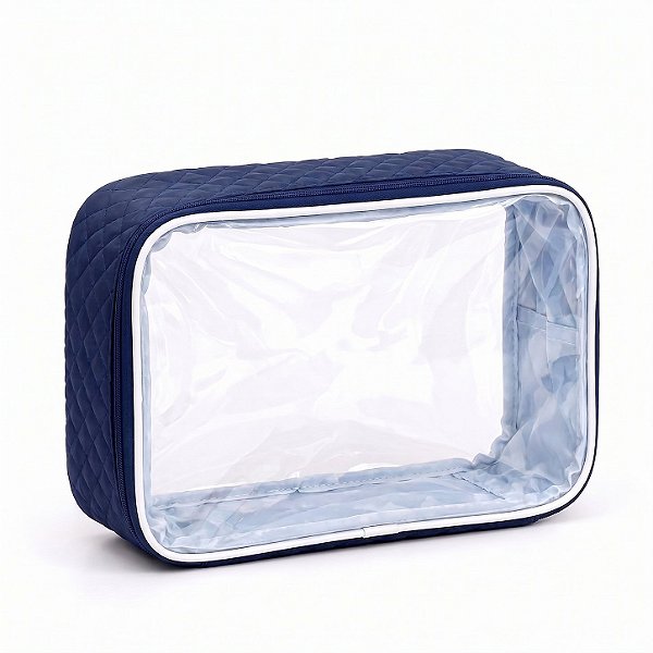 Necessaire organizador impermeável com zíper – tamanho médio para viagem, maquiagem e higiene pessoal