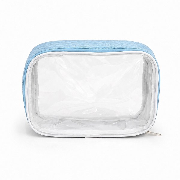 Necessaire Impermeável Transparente Pequena com Zíper – Organizador para Viagem, Maquiagem e Cosméticos