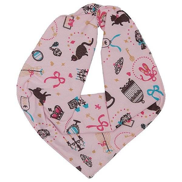 Babador Bandana Baby Deluxe Gatinha Rosa