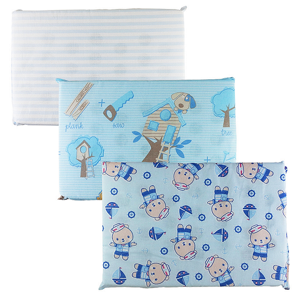 Travesseiro Antisufocante Kit Com 3 Estampado Sortido Masculino