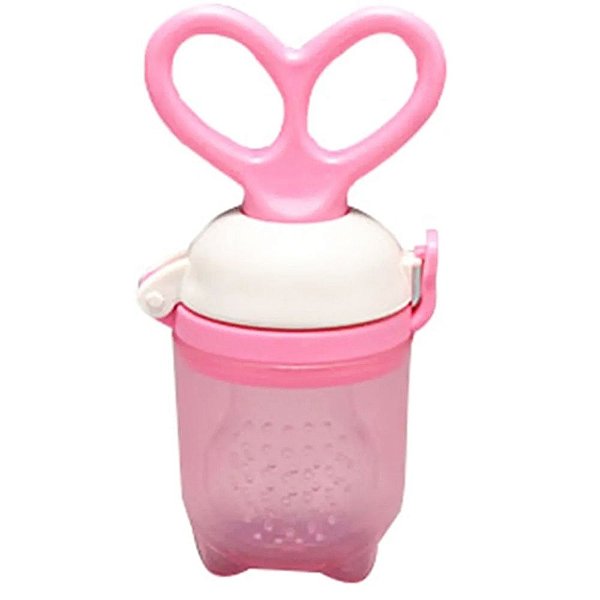 Chupeta de Alimentação Porta Frutas Bebe Silicone Rosa