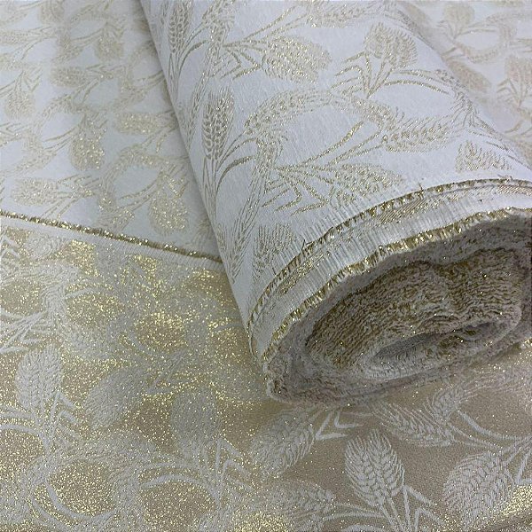 Jacquard lurex natal dourado